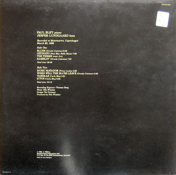 Master Release: Live by Paul Bley