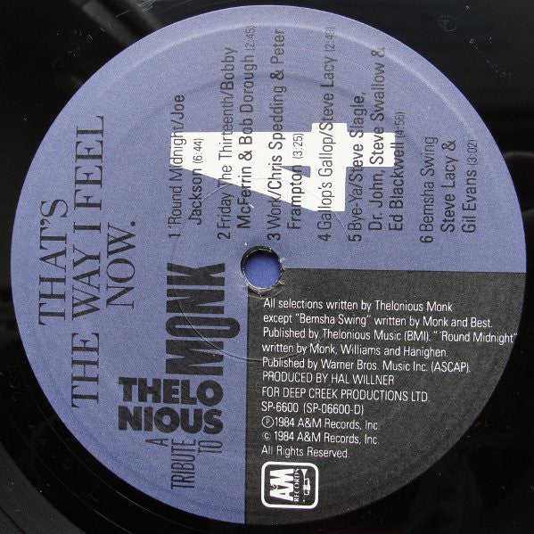 That's The Way I Feel Now - A Tribute To Thelonious Monk