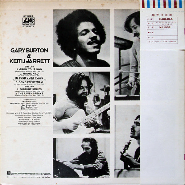 Release: Gary Burton & Keith Jarrett-Vinyl-Japan-1977-P-8040A-2969133