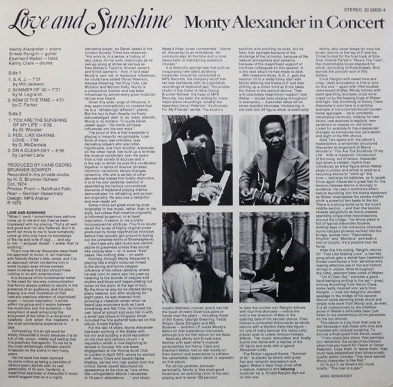 Release: Love And Sunshine-Vinyl-Germany-1975-20 22620-4, 20 22620-4-2456007