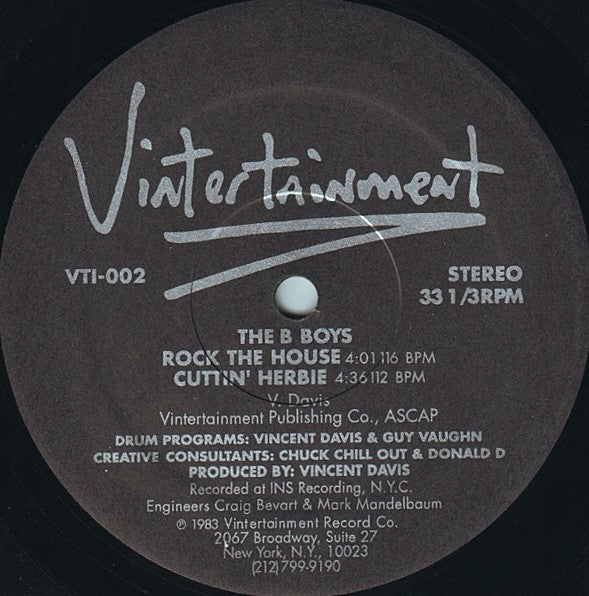 Master Release: Rock The House / Cuttin' Herbie by The B-Boys