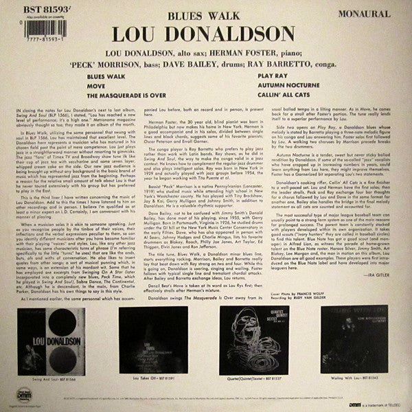 Release: Blues Walk-Vinyl-US-1985-BST 81593-1559093