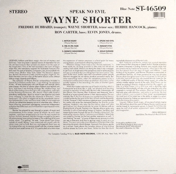 Release: Speak No Evil-Vinyl-US-1997-ST-46509, 0777 7 46509 1 5-3057705