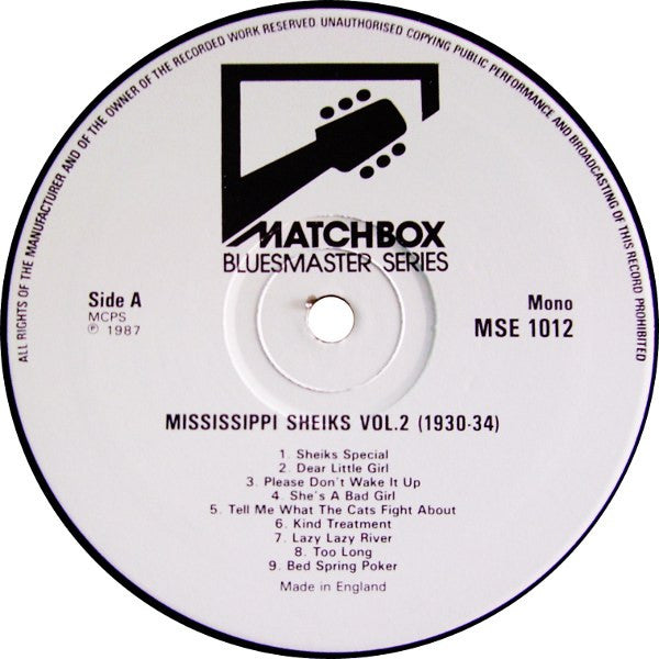 Mississippi Sheiks Volume 2 1930-1934: Mostly New To LP