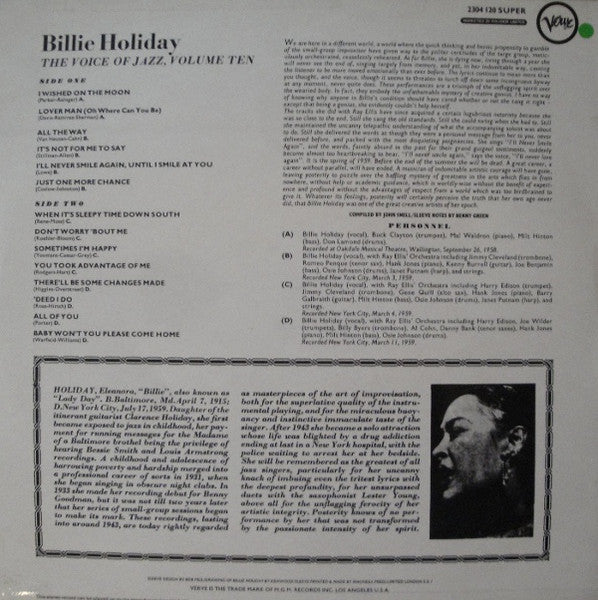 Master Release: The Voice Of Jazz, Volume Ten by Billie Holiday