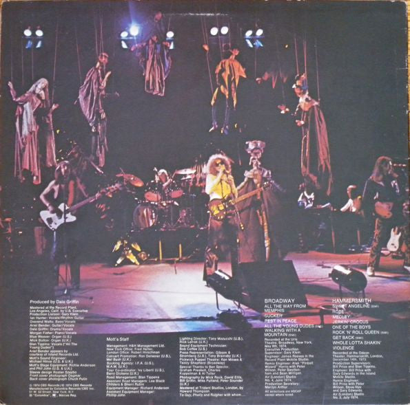 Release: Mott The Hoople Live-Vinyl-US-1974-PC 33282-1459223