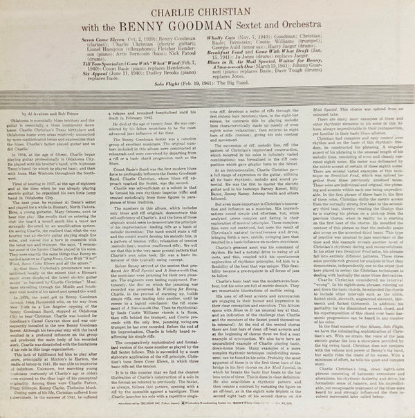 Release: With The Benny Goodman Sextet And Orchestra-Vinyl-Japan-None-SOPM-155-14459884