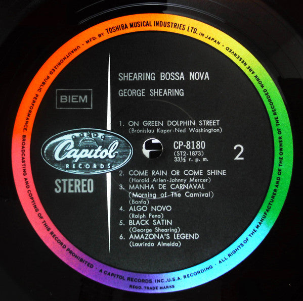 George Shearing Bossa Nova (The Shearing Piano With Woodwinds And Brazilian Rhythm)