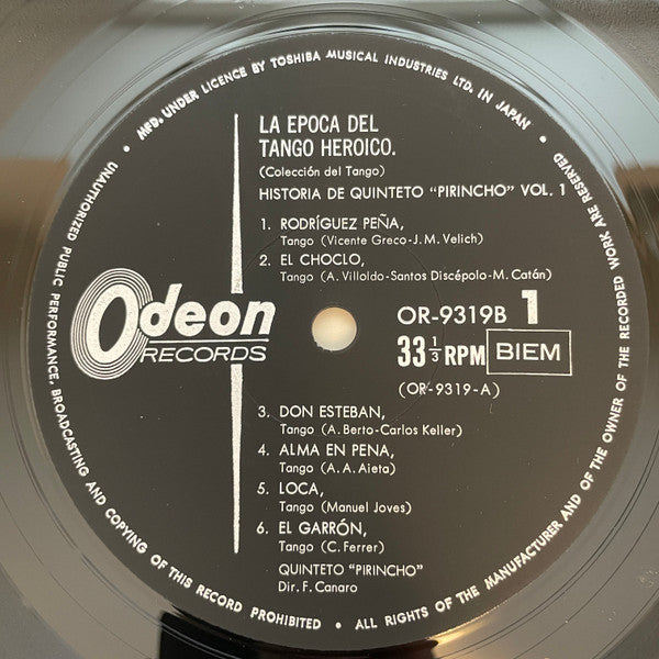 La Época Del Tango Heroíco - Historia Del Quinteto "Pirincho" - Vol 1