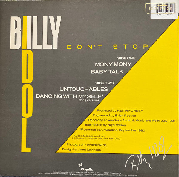 Master Release: Don't Stop by Billy Idol