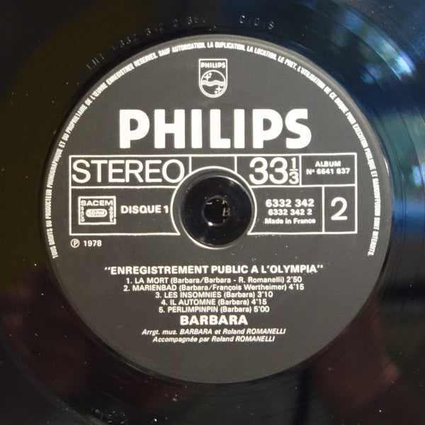 Les Insomnies / Enregistrement Public A L'Olympia