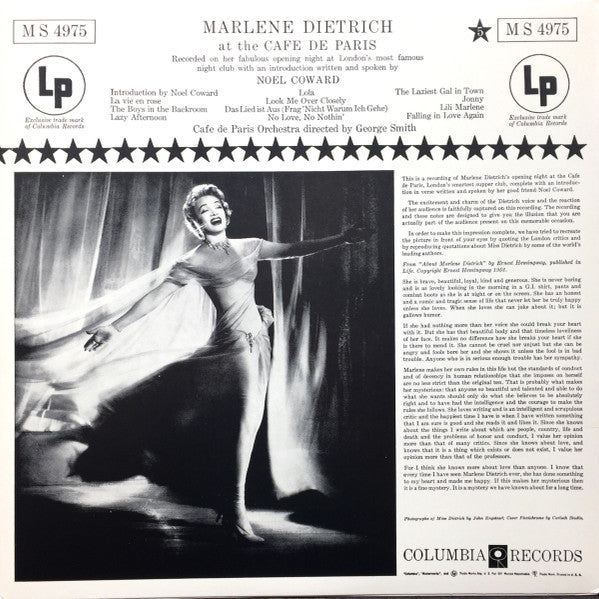 Release: At The Cafe De Paris-Vinyl-US-1978-MS 4975-14024494