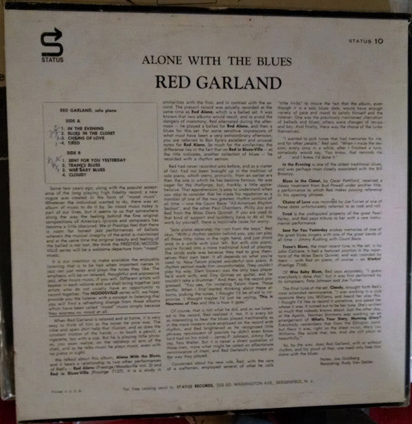 Master Release: Alone With The Blues by Red Garland