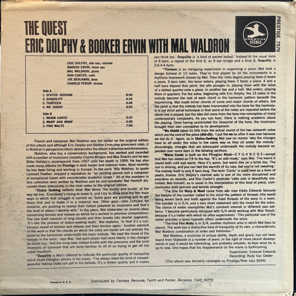 Release: The Quest-Vinyl-US-None-PR 7579, 7579, PRT-7579-30264644