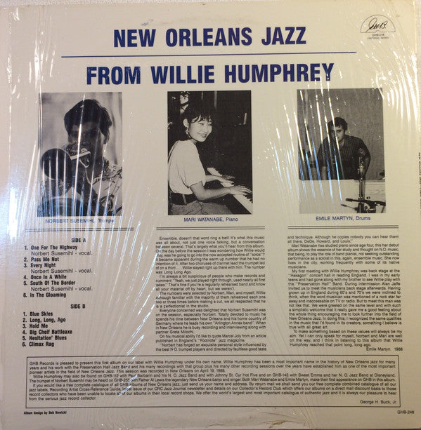 Release: New Orleans Jazz From Willie Humphrey-Vinyl-US-1988-GHB-248-11337645