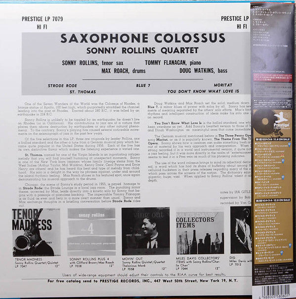 Release: Saxophone Colossus-Vinyl-Japan-2009-UCJO-9001, PRLP7079-14256104