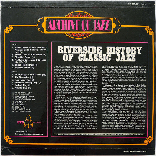 Master Release: The Riverside History Of Classic Jazz, Volumes 1 & 2 by Various