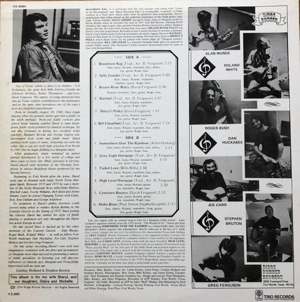 Release: Somewhere Over The Rainbow And Other Fiddle Tunes-Vinyl-Japan-1976-PA-6084-13859292