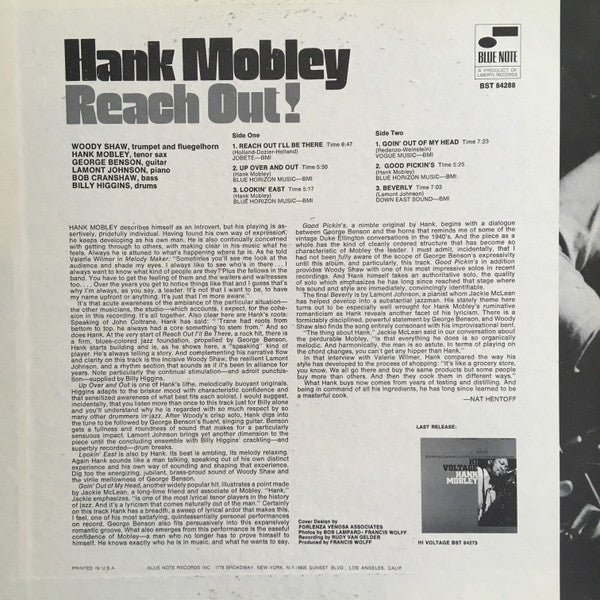 Master Release: Reach Out! by Hank Mobley