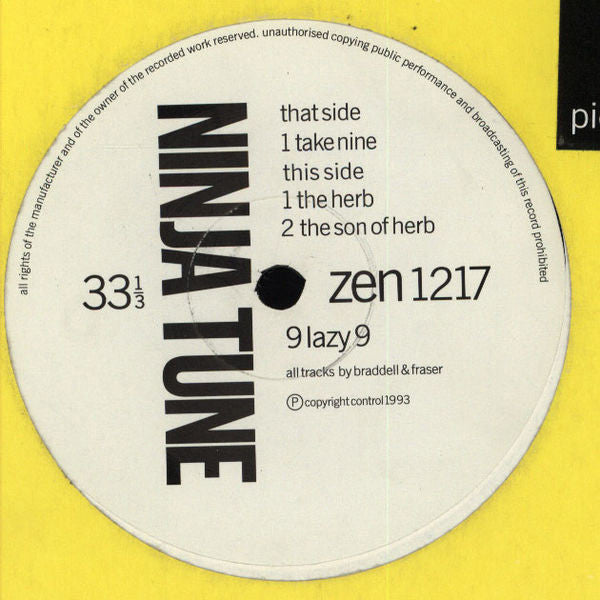 Release: Take Nine-Vinyl-UK-1993-zen 1217-29234