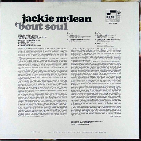 Release: 'Bout Soul-Vinyl-US-1968-BST 84284-16220727