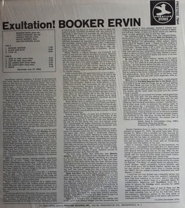 Master Release: Exultation! by Booker Ervin