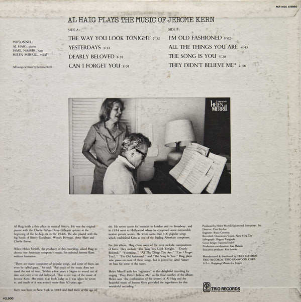 Master Release: Al Haig Plays The Music Of Jerome Kern by Al Haig