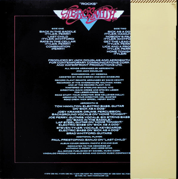 Release: "Rocks"-Vinyl-Japan-1976-25AP 78-31434398