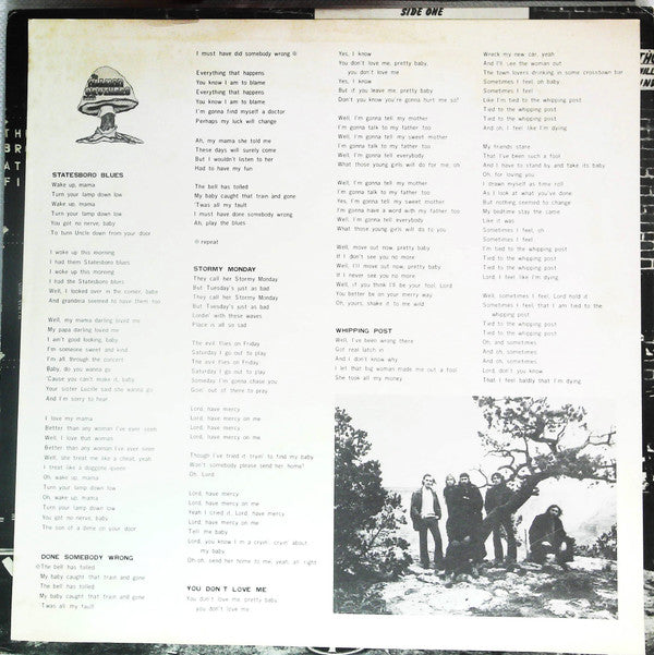 The Allman Brothers Band At Fillmore East