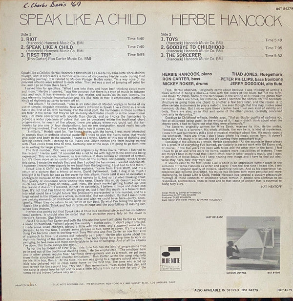Release: Speak Like A Child-Vinyl-US-1968-BST 84279-14663802