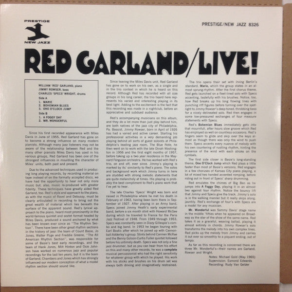 Master Release: Live! by Red Garland