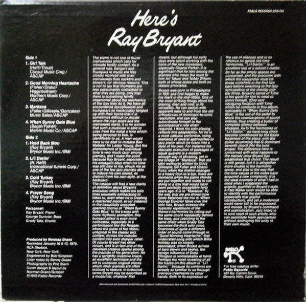Release: Here's Ray Bryant-Vinyl-US-None-2310-764-13086222