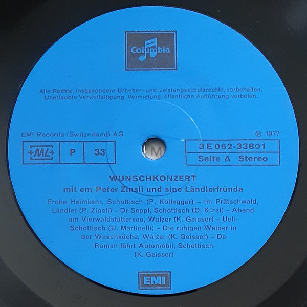 Master Release: Wunschkonzert by Peter Zinsli Und Sini Churer Ländlerfründa