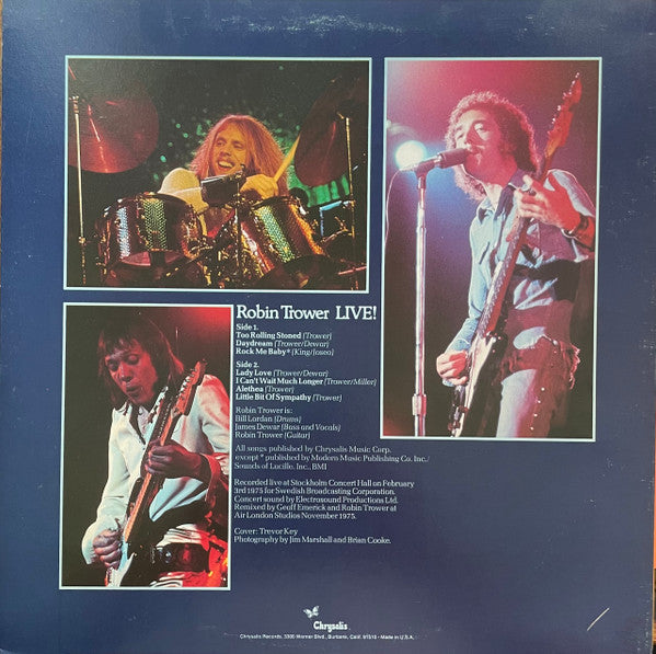 Release: Robin Trower Live!-Vinyl-US-1976-CHR 1089-24037574