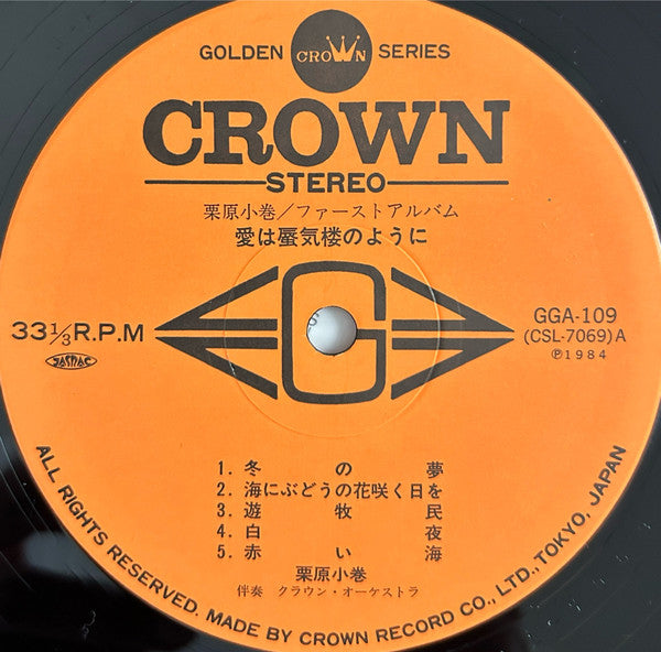 Release: 愛は蜃気楼のように-Vinyl-Japan-1984-GGA-109-31608754