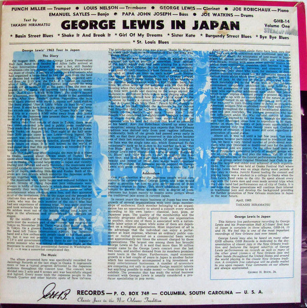 Release: George Lewis In Japan Volume One-Vinyl-US-1965-GHB-14-24371372