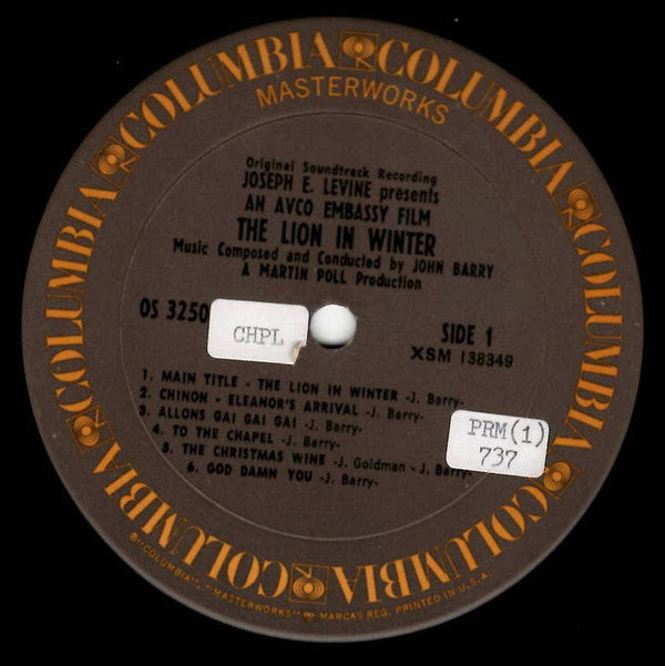 Release: The Lion In Winter (Original Motion Picture Soundtrack)-Vinyl-US-None-OS 3250-12091568