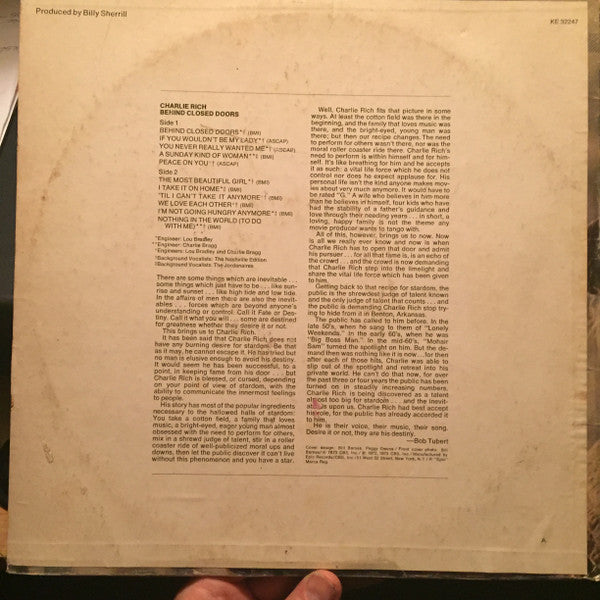 Release: Behind Closed Doors-Vinyl-US-1973-KE 32247-18813229