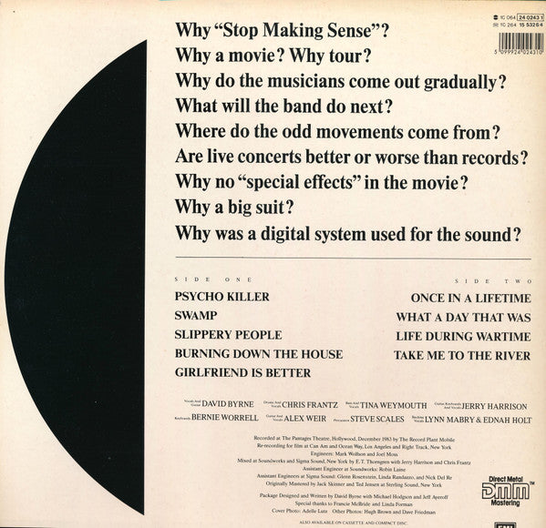 Release: Stop Making Sense-Vinyl-Europe-None-1C 064 24 0243 1, 064 24 0243 1-18626419