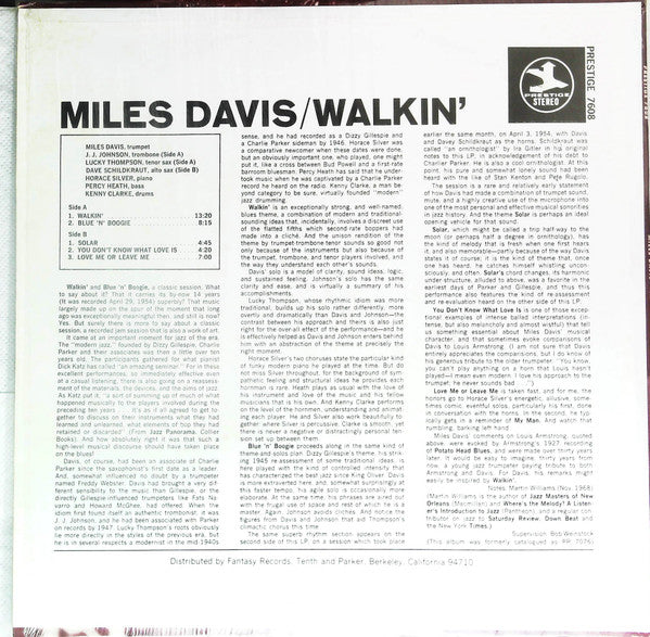 Release: Walkin'-Vinyl-US-None-PR 7608, P-7608-15917964