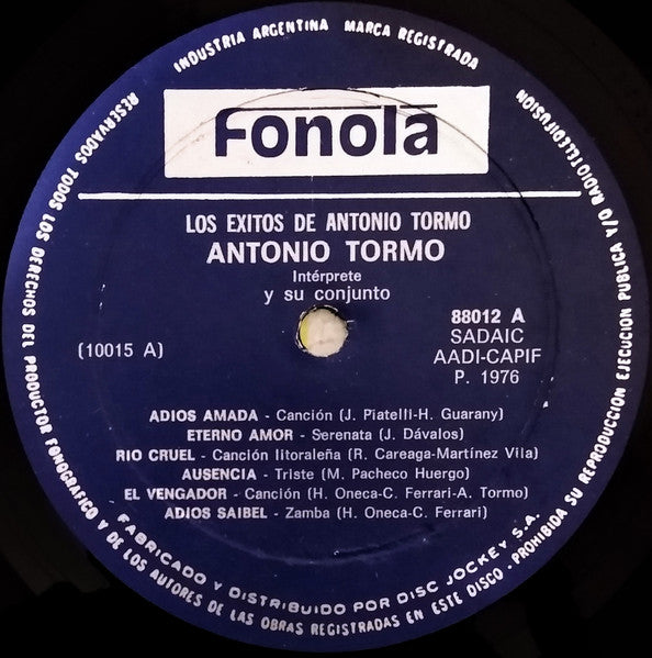 Los Exitos De Antonio Tormo Y Su Conjunto