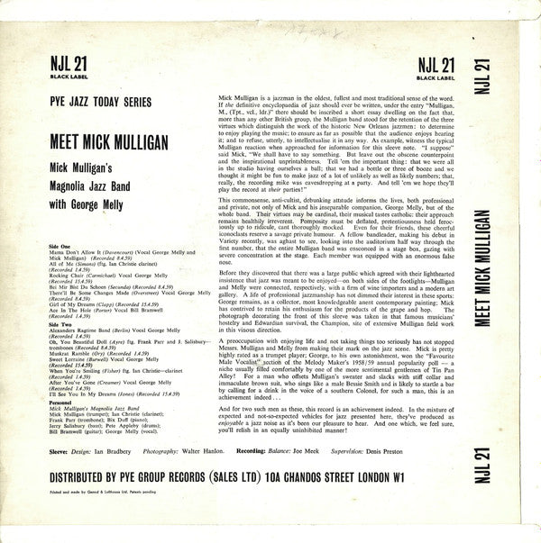 Release: Meet Mick Mulligan-Vinyl-UK-1959-NJL 21, NJL.21, NJL21-11759984