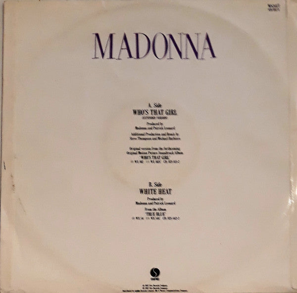 Release: Who's That Girl-Vinyl-UK-1987-W8341T, 920 692-0, W 8341 (T), 920692-0-19137226