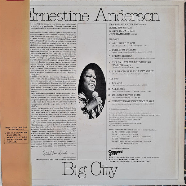Release: Big City-Vinyl-Japan-1983-LCJ-2010-17285314