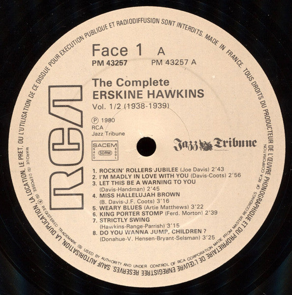 The Complete Erskine Hawkins Volumes 1/2 (1938/1939)