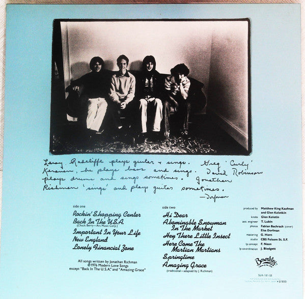Master Release: Jonathan Richman & The Modern Lovers by Jonathan Richman & The Modern Lovers