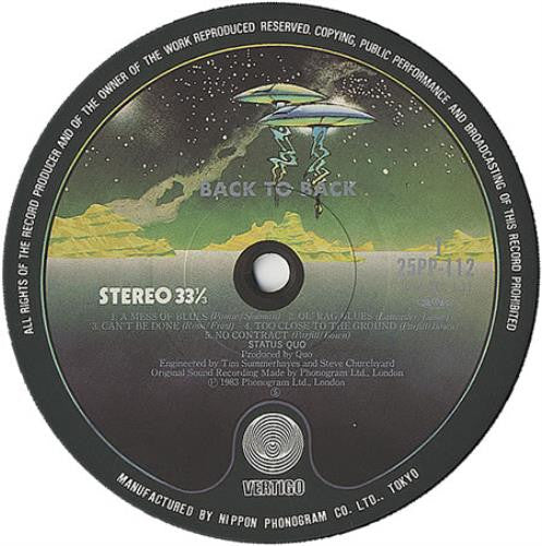 Release: Back To Back-Vinyl-Japan-1983-25PP-112-11309758