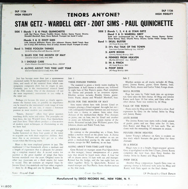 Master Release: Tenors Anyone? by Stan Getz