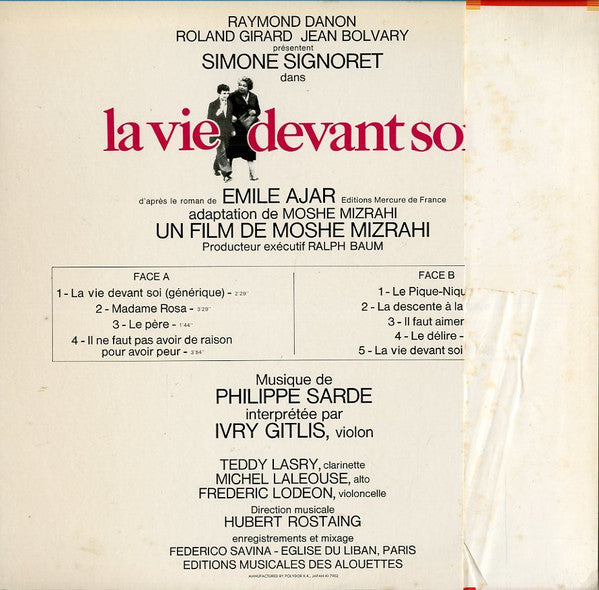 Master Release: La Vie Devant Soi (Bande Originale Du Film) by Philippe Sarde