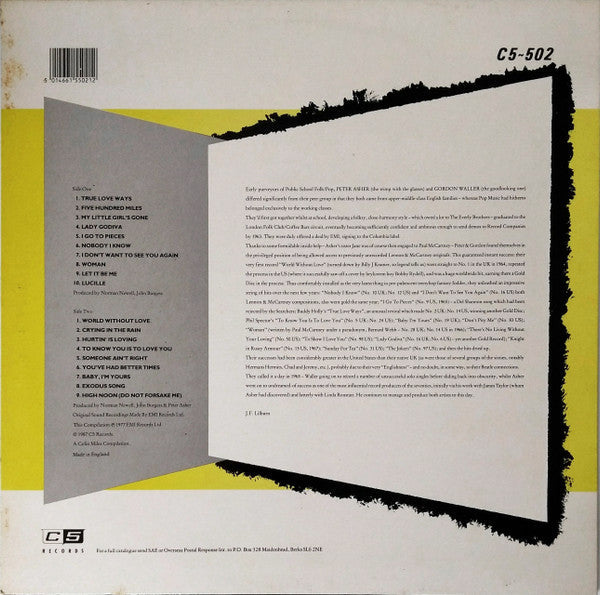 Release: The Best Of Peter And Gordon-Vinyl-UK-1987-C5 502, C5-502-11076747